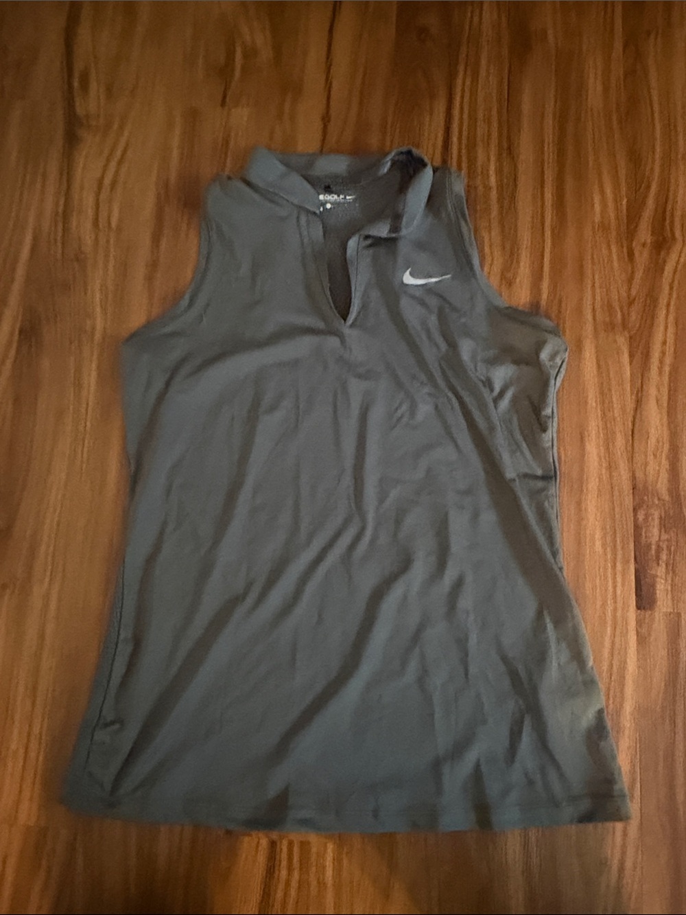 Nike Women's Charcoal Sleeveless Polo Tank Top